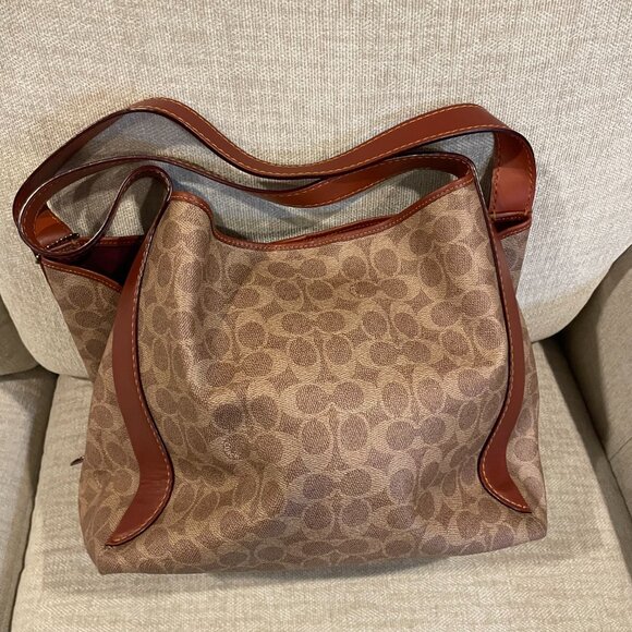 Coach Brown and Tan Shoulder Bag - Picture 1 of 9